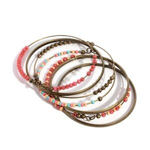 Colorful Beaded Bangle Set